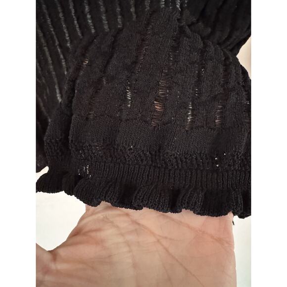 Express Vintage Black Open Front Knit Sweater Women’s Small - Picture 6 of 8